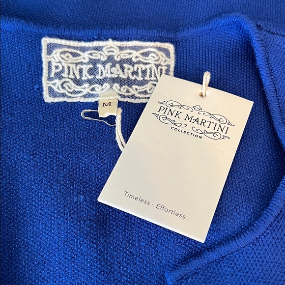Pink Martini “Moira”‎ Royal Blue Open Face Cardigan Sweater Size M NWT - Picture 11 of 12